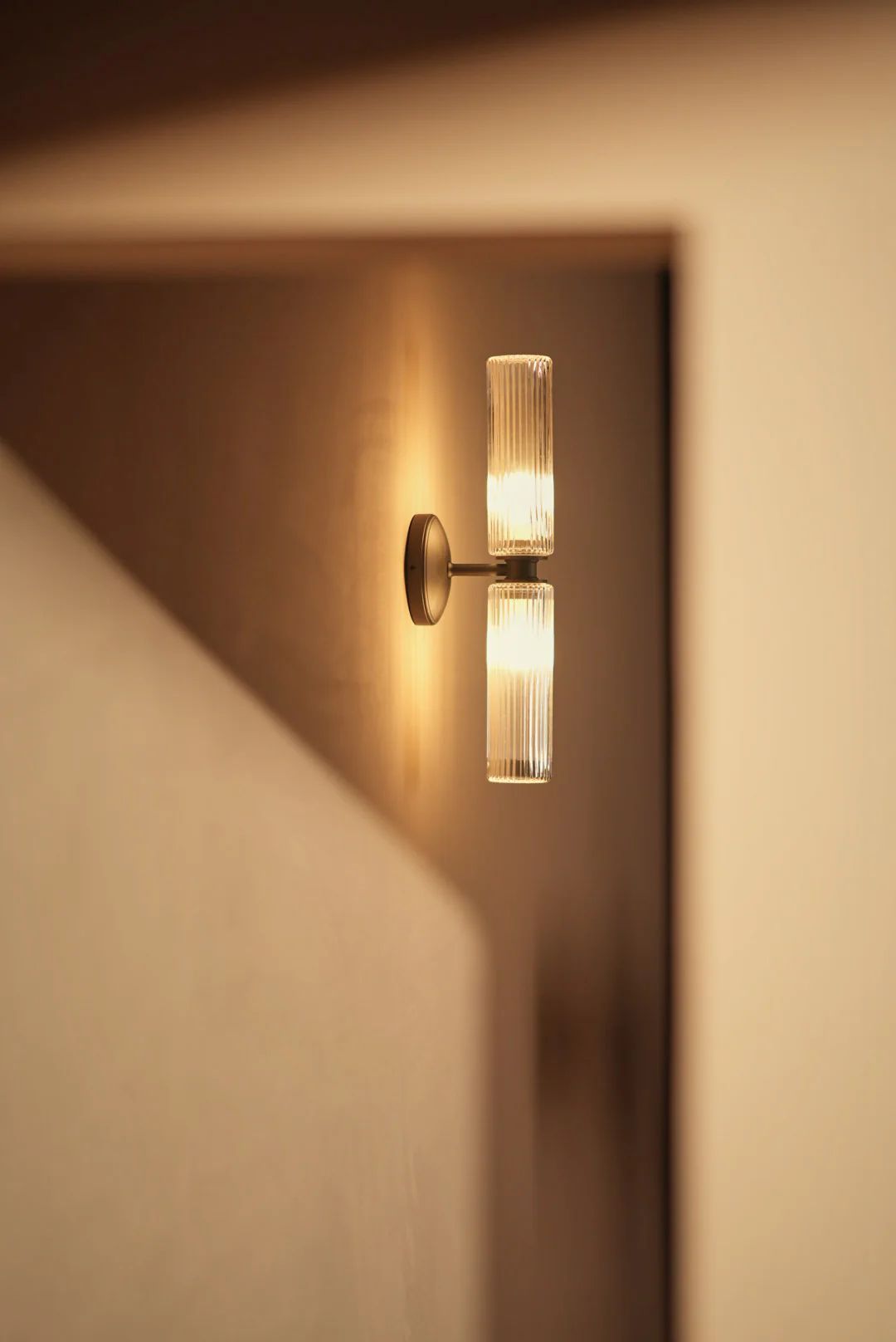 Claremont Medium Wall Light Fluted Glass - Bronze - Image 4