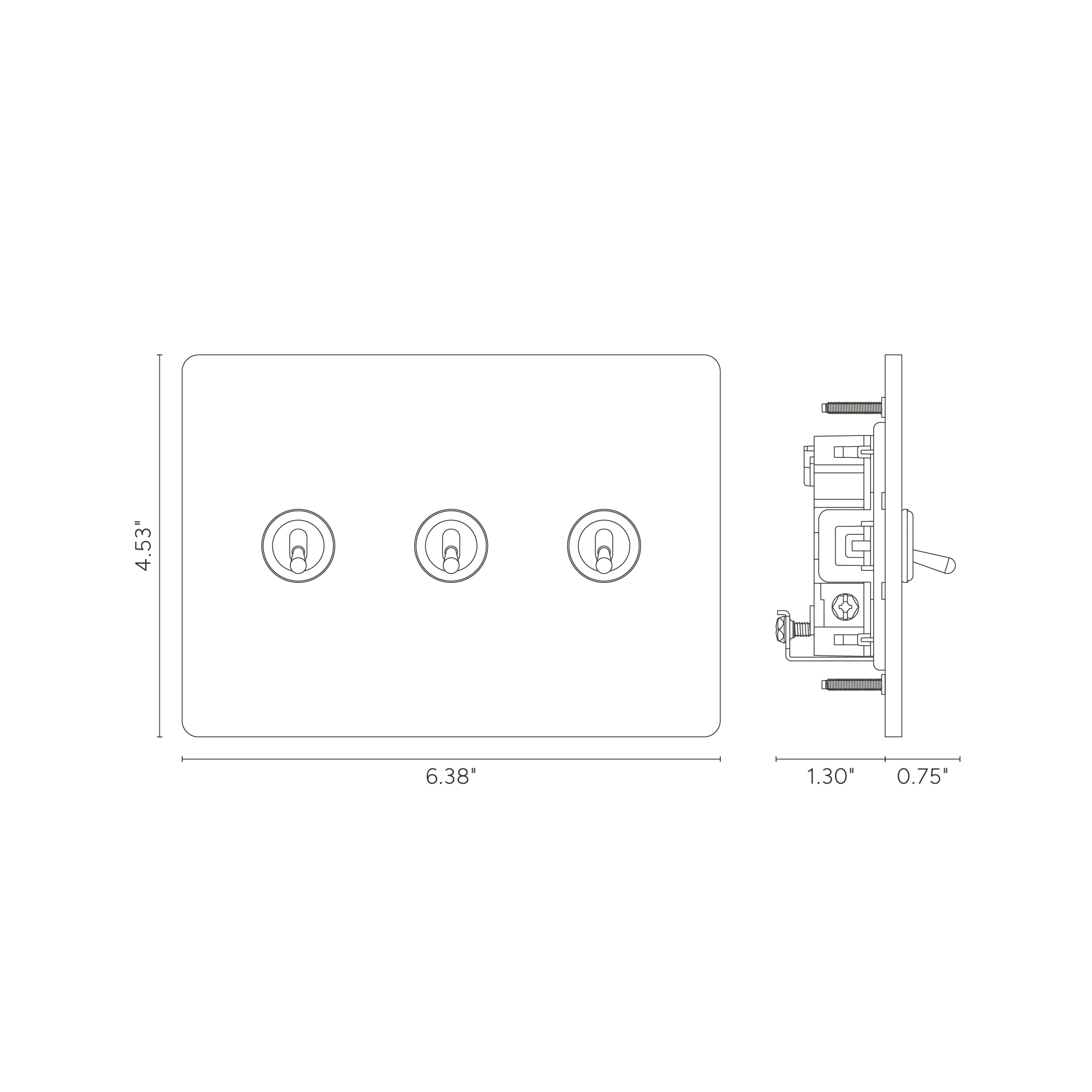 Grove 3G Toggle Switch - Antique Brass - Image 3