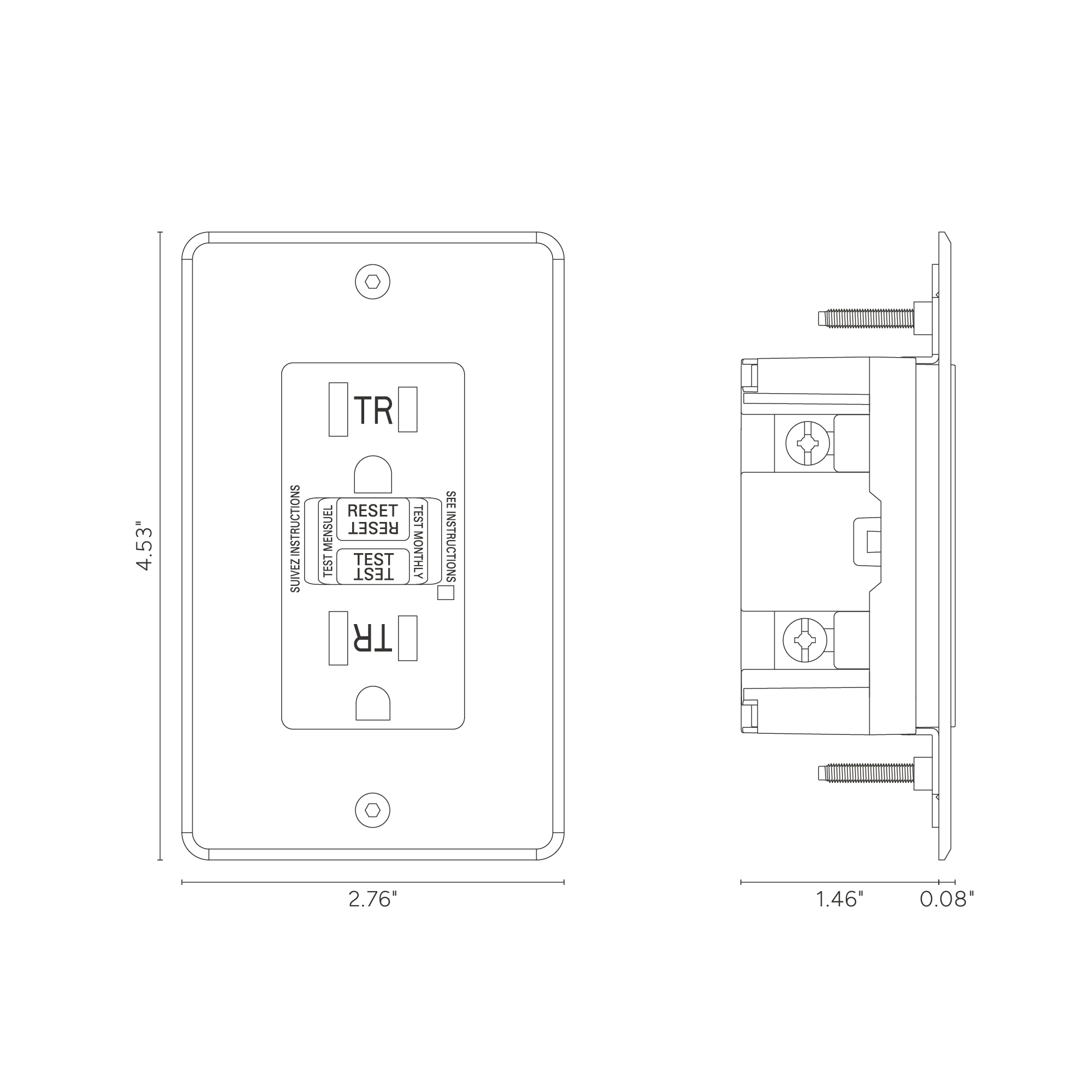 Kew 1G 15A GFCI Outlet - Clear White - Image 3
