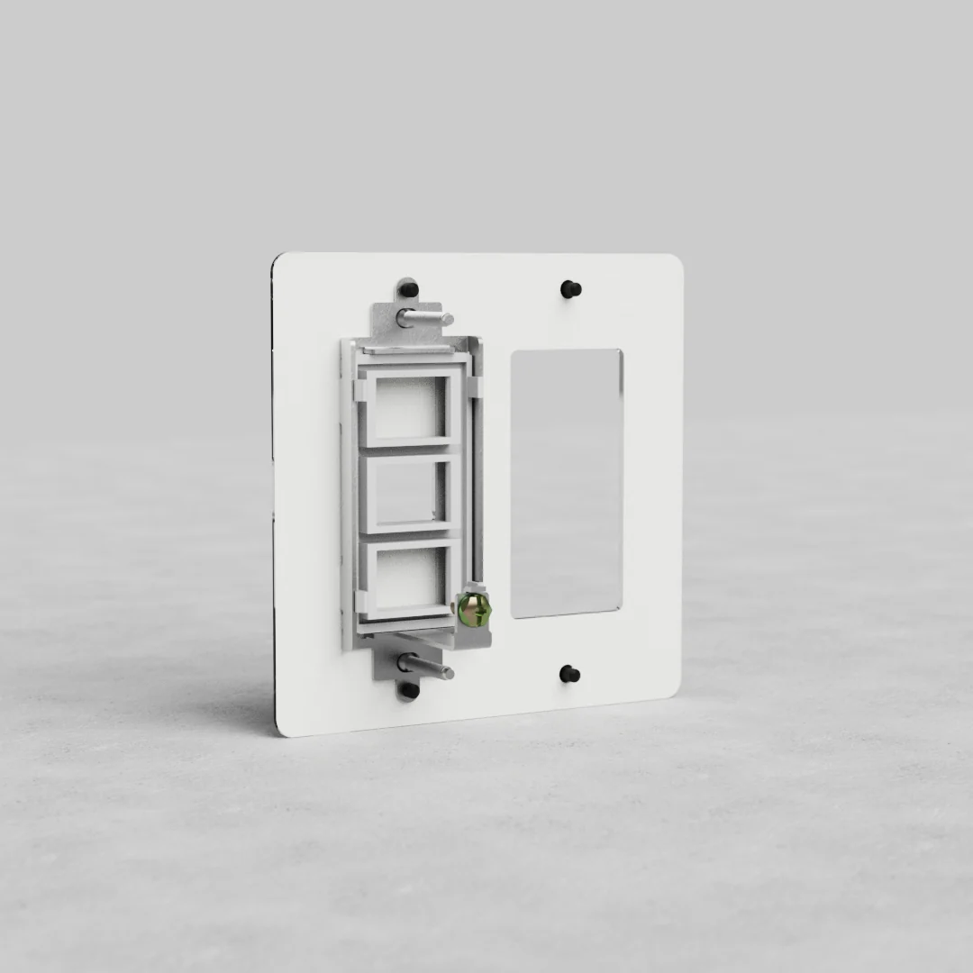 Kew 2G Outlet & Keystone Plate - Clear - Image 3