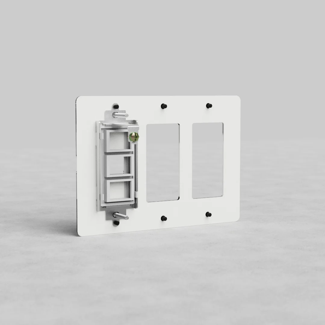 Kew 3G 2x Outlet & Keystone Plate - Clear - Image 3