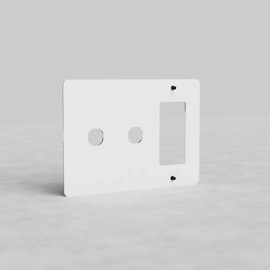 Kew 3G 2x Switch & Outlet Plate - Clear - Image 3