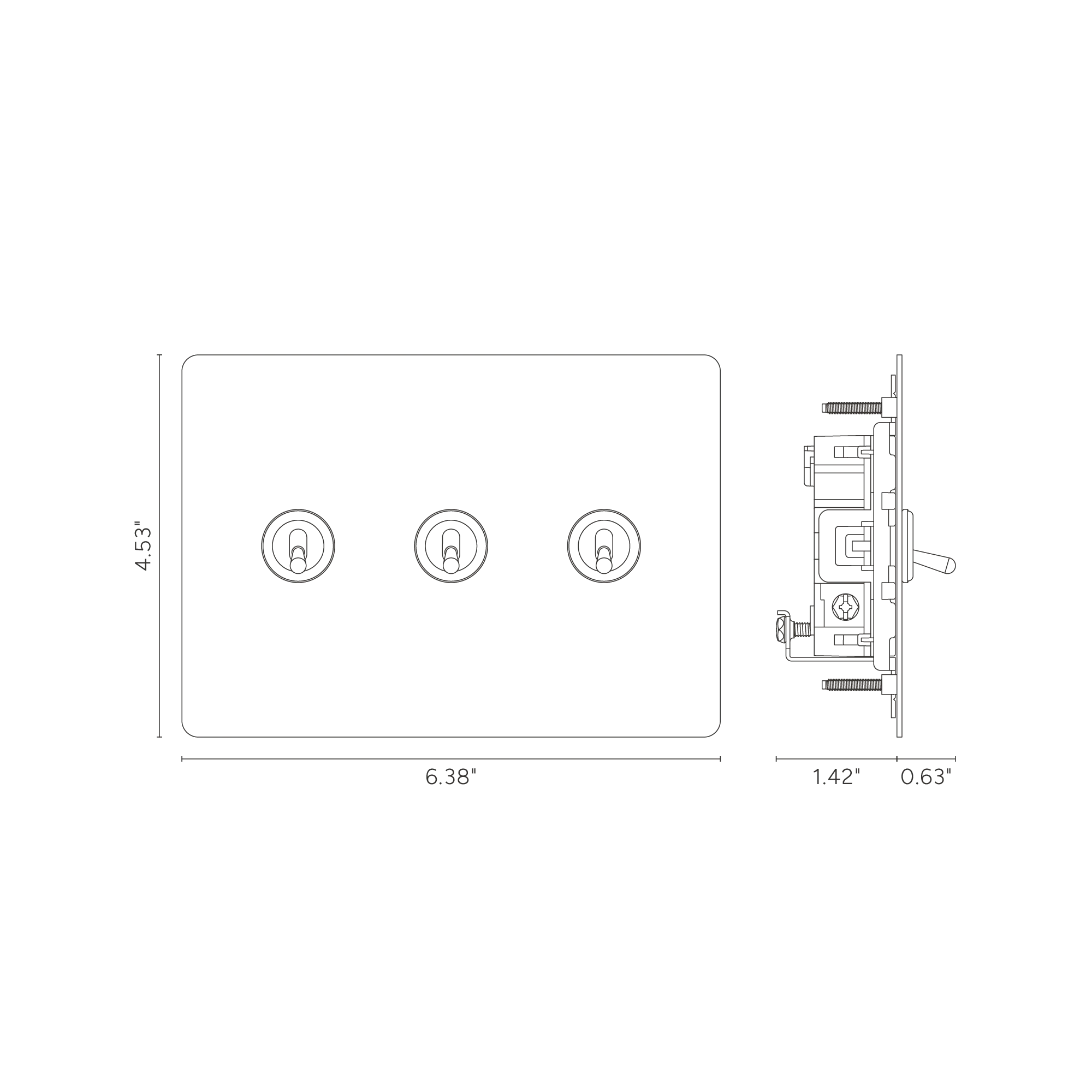 Kew 3G Toggle Switch - Paintable Bronze - Image 3