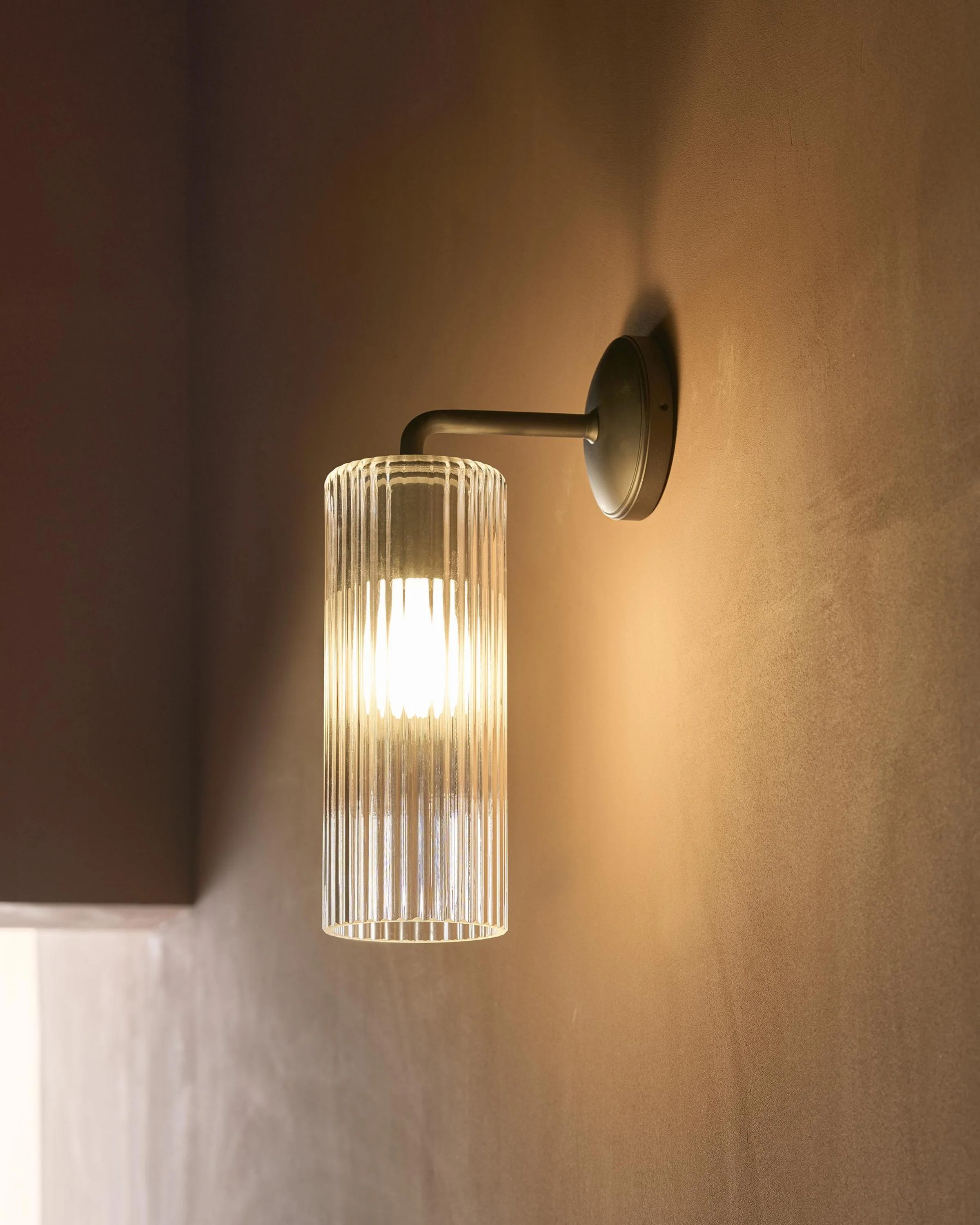 Claremont Large Wall Light Fluted Glass - Bronze - Image 4