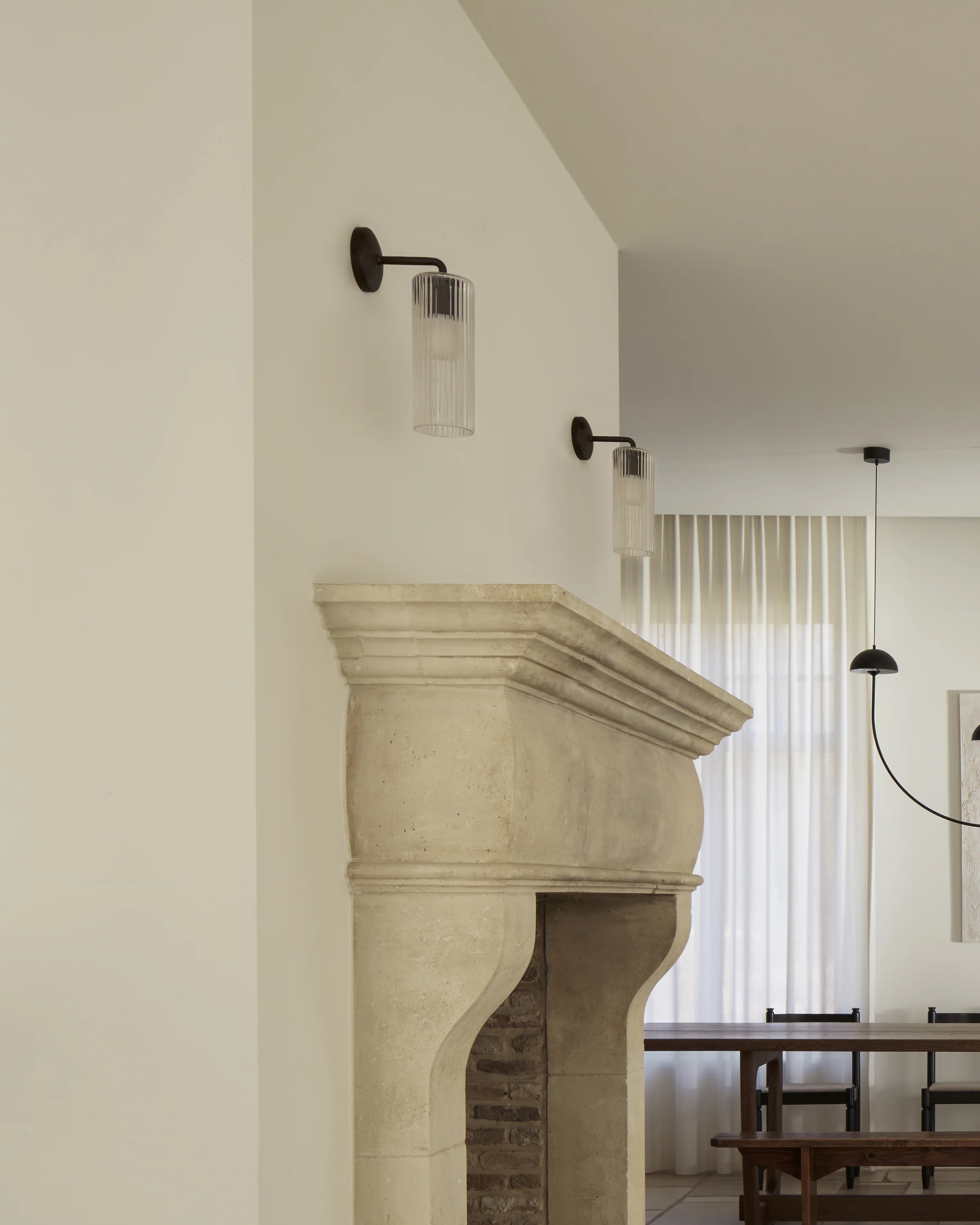 Claremont Large Wall Light Fluted Glass - Bronze - Image 9